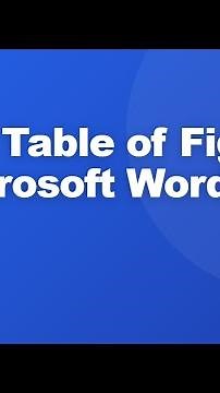 How to Add a Table of Figures in Microsoft Word #Shorts