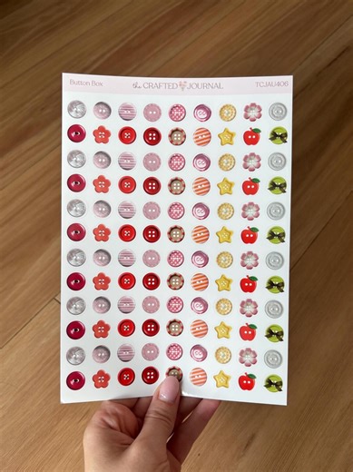 Mixed Button Box Sticker Sheet | Scrapbook, Junk Journal