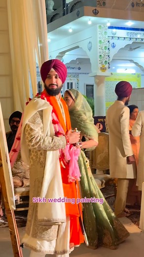Anand kaara……🙏😇🖼️ #wedding #artwork #art #artist #sikh #marriage #weddingplanner | Sarabjeet Singh