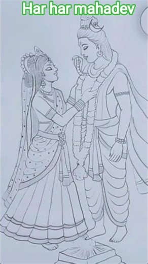 Shiv parvati mata drawing,🙏🕉️ #shivparvati #drawing #shivparvati #mahakal #mahadev #art #shorts