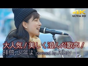 【 歌うま 】大人気！美しく澄んだ歌声！ 拝啓、少年よ / Hump Back（ covered by Aibry ）🎧推奨 高音質 路上ライブ 4K映像