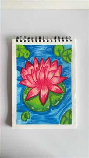 Lotus magic with oil pastels🪷✨#oilpastels #oilpastelart #artshorts #landscapeart #lotus #trending
