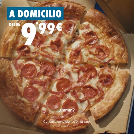Prueba la nueva masa Croissantizzima con borde extracrujiente e interior suave y ligero. ¡Y hay 9’99€ a domicilio, Mmm! | Domino's Pizza España (Oficial)