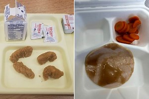 Most shocking school lunches pictured from unrecognizable veg to tiny portions