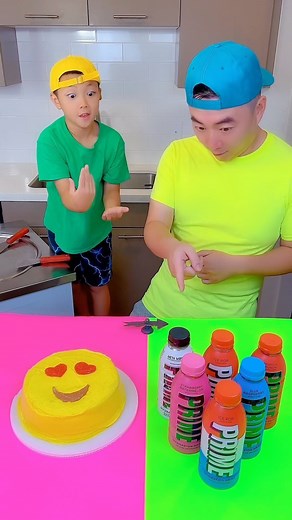 Ethan Funny Family | PRIME drinks vs Emoji cake ice cream challenge! 🍨 #funny #emoji #tiktok by Ethan Funny Family | Instagram