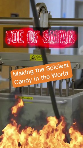 WARNING: This footage is TOO hot. #howitsmade #spicechallenge #spicycandy #behindthescenes #flamethrowercandy | Vat19.com