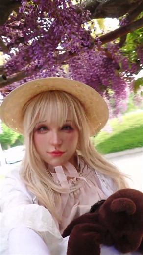 フィーメイルマスク藤娘～♪ #cosplay #コスプレ #femalemask #dreammask #藤棚 #disguise