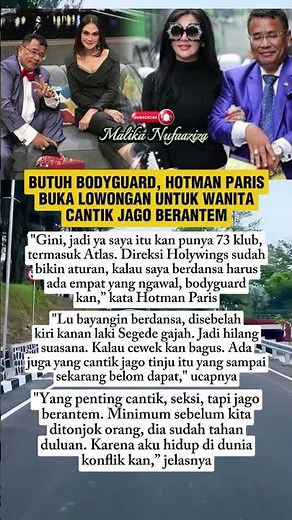 Butuh Bodyguard, Hotman Paris Buka Lowongan untuk Wanita Cantik Jago Berantem #hotman #bodyguard
