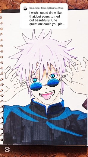 Drawing Gojo satoru with glasses #drawing #anime #gojo