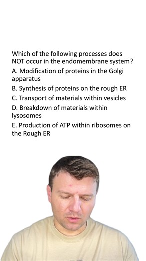 MCQ: Endomembrane System #cells #biology #science #stem #learnontiktok