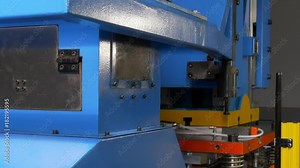 Cutting holes perforation stamping of metal sheets on industrial CNC machine. Automation of work. Refrigeration and ventilation equipment and air conditioners. Modern technologies. Stock Video