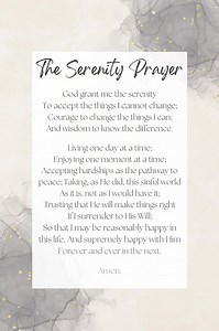 The Full Serenity Prayer - Unframed Print - Reinhold Niebuhr - Sobriety Gift Alcoholics Anonymous, Inspirational Art, Prayer Wall Art - Etsy