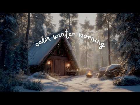 Winter Morning Ambience in the ForestㅣSanta's Hut with a cozy Campfire