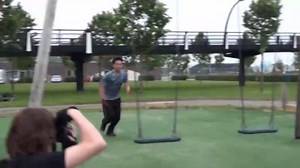 Jumping Through Swing Set Fail