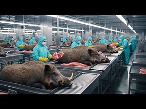 How Millions Of Wild Boars Are Trapped & Processed – Massive Wild Boar Farming For Meat