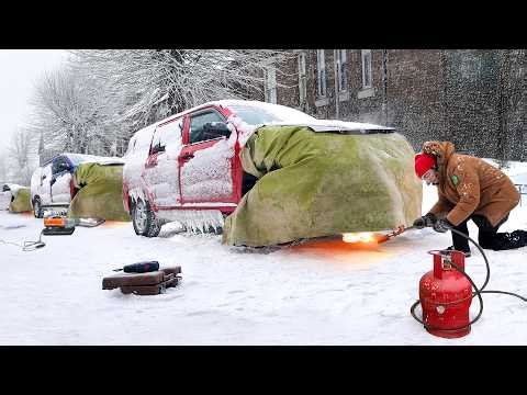 Extreme Technique Villagers Found to Start their Frozen Cars at -50°C Cold