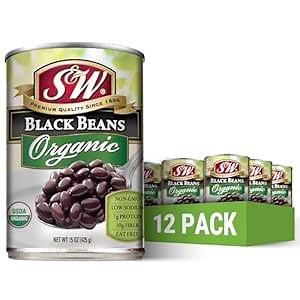 S&W - Organic Black Beans - 15 Oz. Can (Pack Of 12)