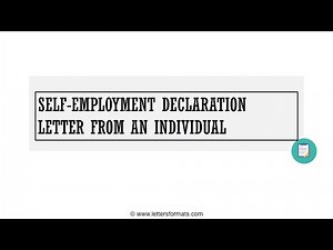 How to Write a Self Employment Declaration Letter from Individual