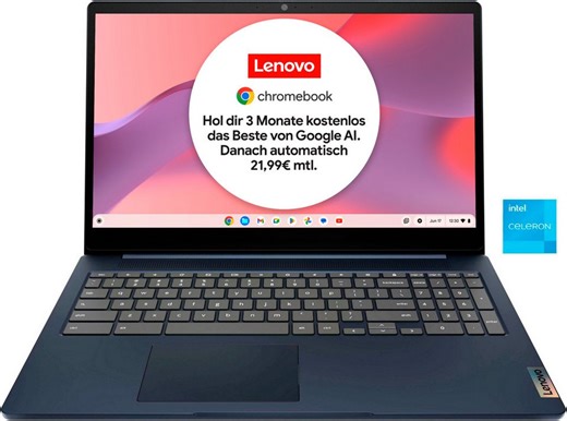 Lenovo IdeaPad 3 Chrome 15IJL6 Chromebook (39,6 cm/15,6 Zoll, Intel Celeron N4500, UHD Graphics, 8 GB, ChromeOS, Clamshell Laptop with Full HD Panel)