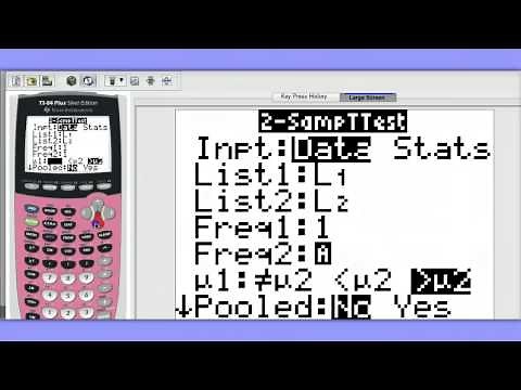 Two-Sample T-Test for Means on Calculator