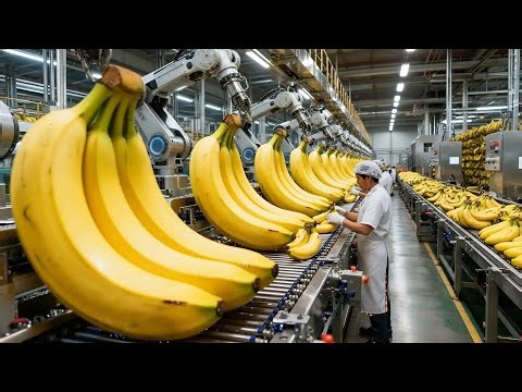 Inside a Modern Banana Factory: From Plantation Harvest to Packed Bananas (Full Process)