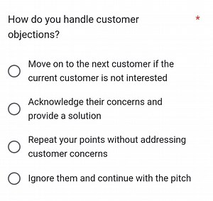How do you handle customer objections?Choose the most appropr... | Filo