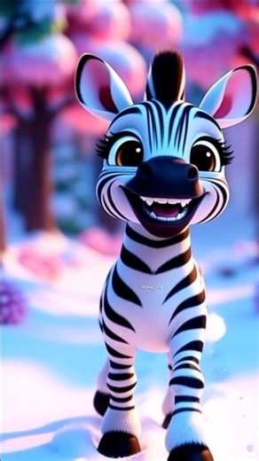 Baby Zebra Funny Expressions 😍 | Cute 3D Cartoon | Part 1 #ai #CuteZebra #AICartoon #KidsShorts
