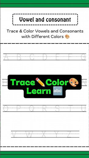 FREE Printable Trace & Color Vowels and Consonants Worksheet 🎨🔤