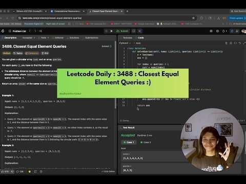 LeetCode 3488 : Closest Equal Element Queries (Intuition + Code)