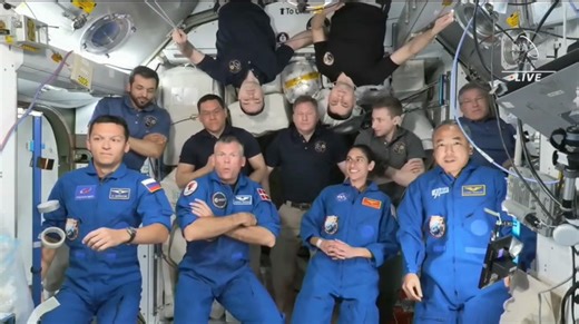 NASA's SpaceX Crew-7 Begins Stay At Space Station With Welcome Ceremony