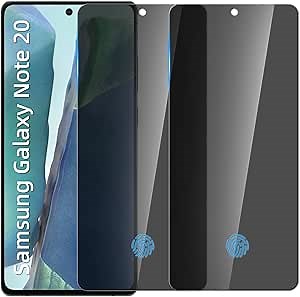 [2 Pack Privacy Screen Protector For Samsung Galaxy Note 20 6.7 Inch Anti-Spy 9H Tempered Glass Film Anti-spy Full Edge Coverage Glass Film [Support Fingerprint unlock], Black