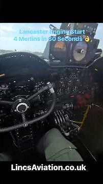 Avro Lancaster - 4 Engines Start in 60 Seconds - Rolls Royce Merlin
