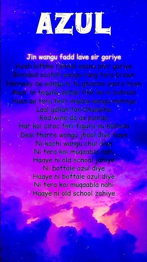 Azul Full Song with Lyrics | Guru Randhawa | Lofi Lyrics #azul #lyrics #gururandhawa #song