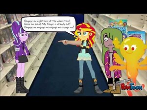 Sunset Shimmer misbehaves at the Video Store