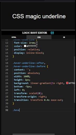 This Text Hover Effect Is PURE CSS 😱 | Gradient Underline Animation #coding #cssanimation #htmlcss