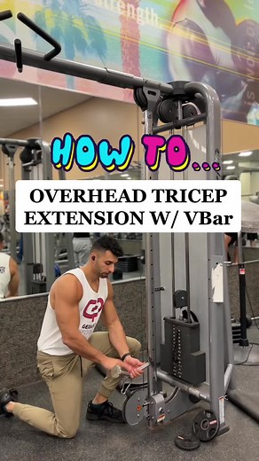 Overhead Tricep Extension with V-Bar | Triceps Workout Tips