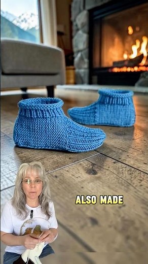 Granny Slippers freebie knitting pattern with full video tutorial! #knit #knitting #slippers