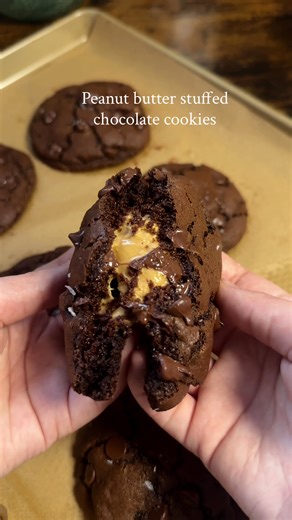 Peanut Butter Stuffed Chocolate Cookies Recipe