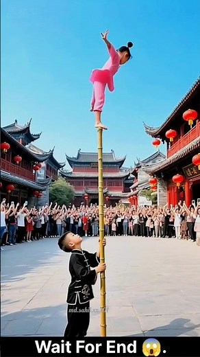 Amazing Acrobatics on Bamboo Pole | Unbelievable Street Performance 😱