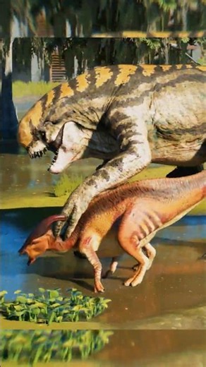 🔥Distortus Rex and T-Rex hunting a Parasaurolophus in Jurassic World Evolution 3 #jwe3