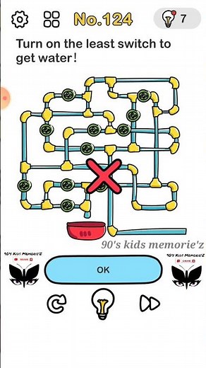 #124 - Brain out level 124 - Turn on the least switch to get water!
