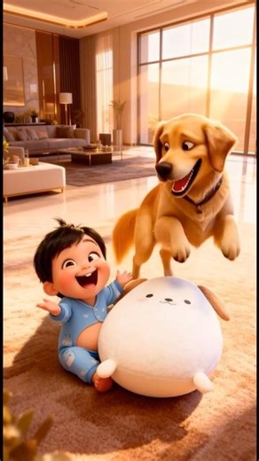 Golden Retriever Rips Baby Chuyu’s Plush Toy… Then Feels GUILTY & Brings a New One