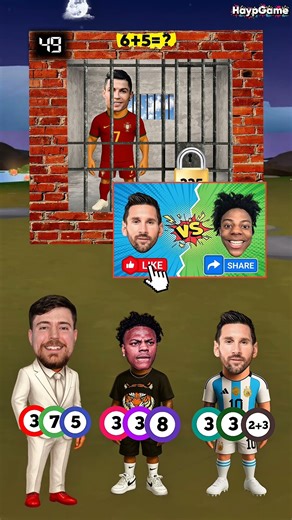 Who put Ronaldo in jail? 🤔🚓 ishowspeed🐕 or Messi 🔥 #animation #shorts