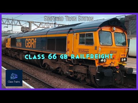 Class 66 GB Railfreight 66786 Cambridge University Railway Club at Stafford Train Station