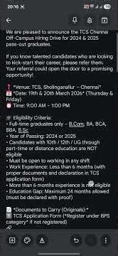 TCS UPDATES! OFF CAMPUS DRIVE