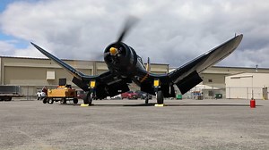 G is for the Goodyear Corsair! #MuseumAlphabet Originally designed by Chance Vought, the inverted gull wing design of the Corsair allowed for the large propeller, as well as the ability to land and take-off from aircraft carriers. The gull wing design makes the Corsair one of the most recognizable aircraft of WWII. Besides Chance Vought and Goodyear, who else built Corsairs? | Flying Heritage & Combat Armor Museum