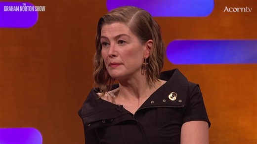 Rosamund Pike's children knew what they were doing with that one! 😂 #TheGrahamNortonShow | Acorn TV