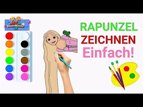 Drawing Rapunzel and Pascal | Easy Kids Tutorial