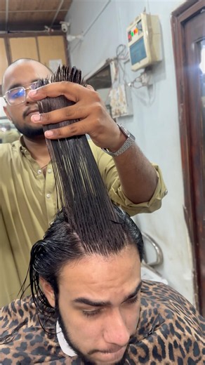ASMR long Haircut with scissors #asmrhaircut #haircut #asmrshave #bigbeard