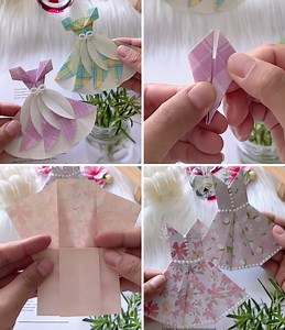 DIY Origami Paper Frock Craft Ideas | Home Decor